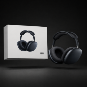"Black wireless neckband earphones with magnetic earbuds and built-in controls"
